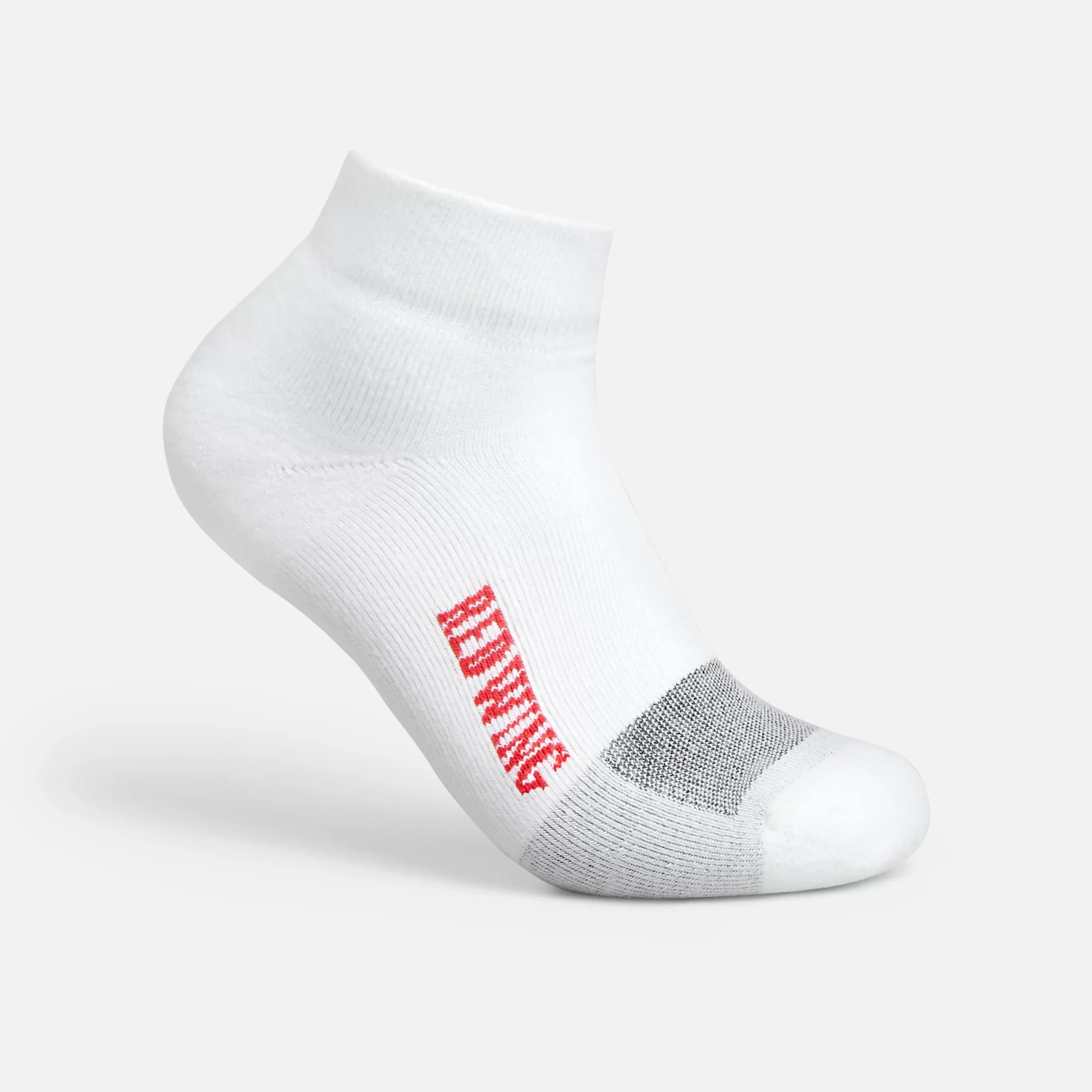Coolmax® Medium Weight Quarter Crew Unisex Coolmax® Quarter Crew Sock in White - Image 2