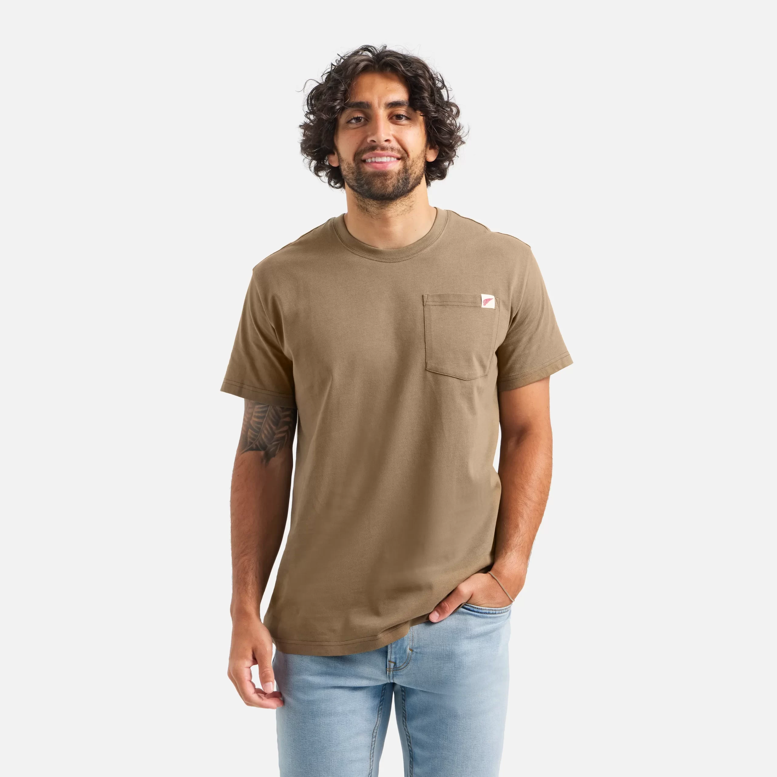 Short Sleeve Pocket T-Shirt Men's Short Sleeve T-Shirt in Brown - Image 2