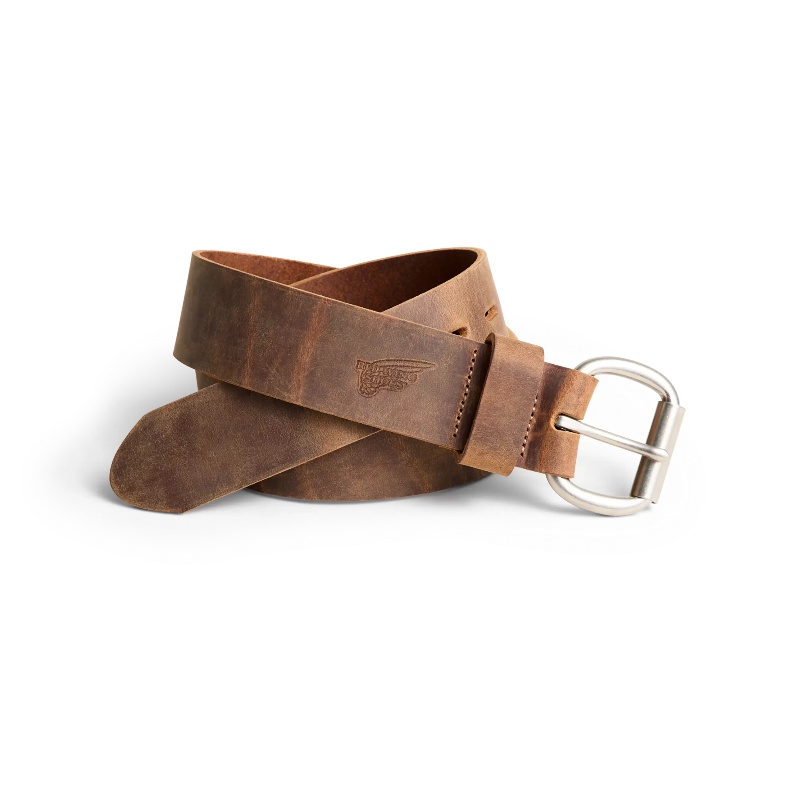 Roller Bar Leather Belt Red Wing Leather Belt with Roller Bar in Brown