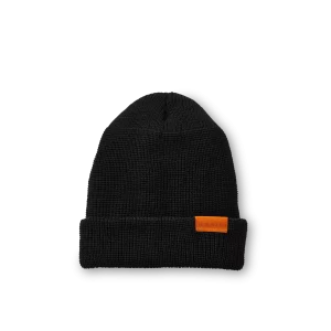 Merino Wool Knit Beanie Hat  Unisex Merino Wool Knit Hat in Black