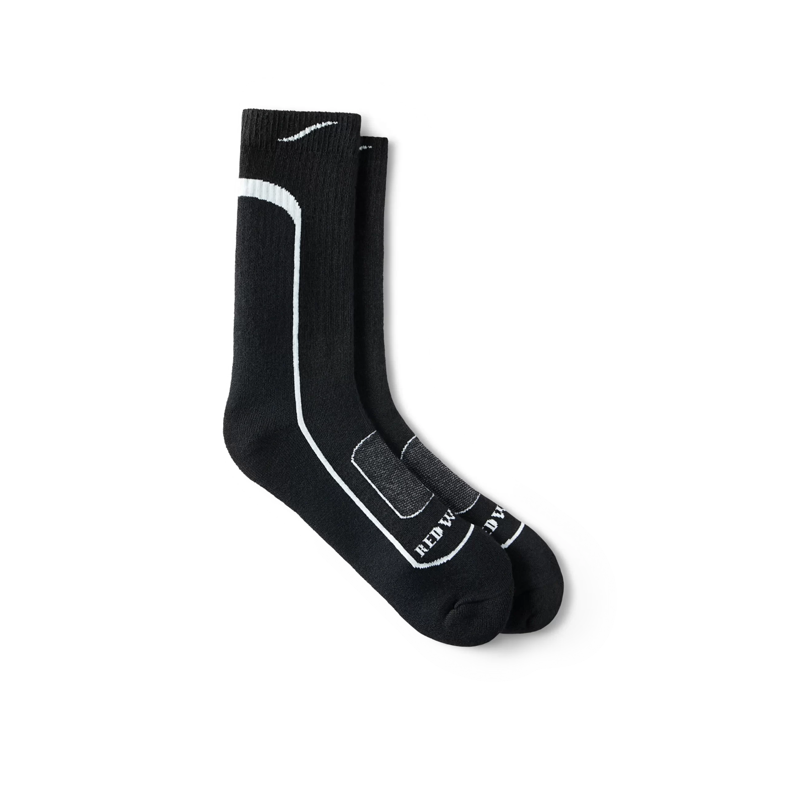 Premium Safety Women's Light Weight 3/4 Crew Women's Merino Wool Blend 3/4 Crew sock in Black & Gray