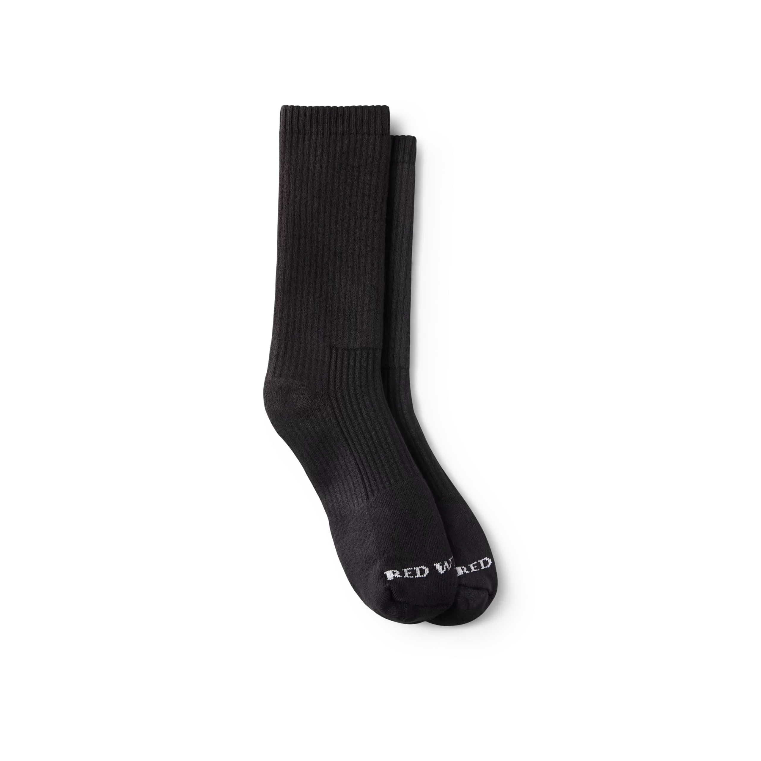 Everyday Work Medium Weight Crew Unisex Cotton Blend Crew Sock in Black