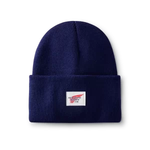Logo Knit Beanie Hat  Unisex Knit Watch Hat in Navy