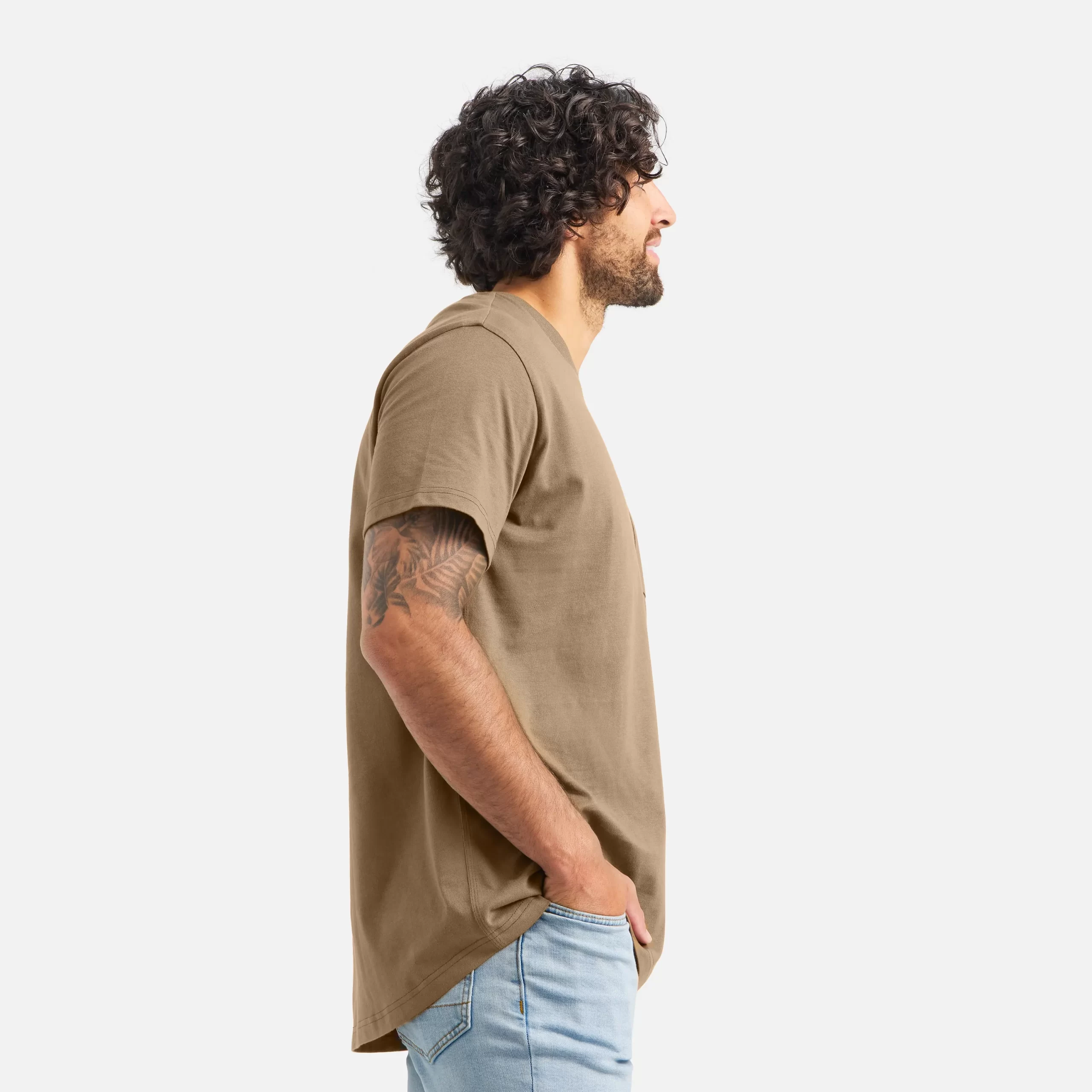 Short Sleeve Pocket T-Shirt Men's Short Sleeve T-Shirt in Brown - Image 3