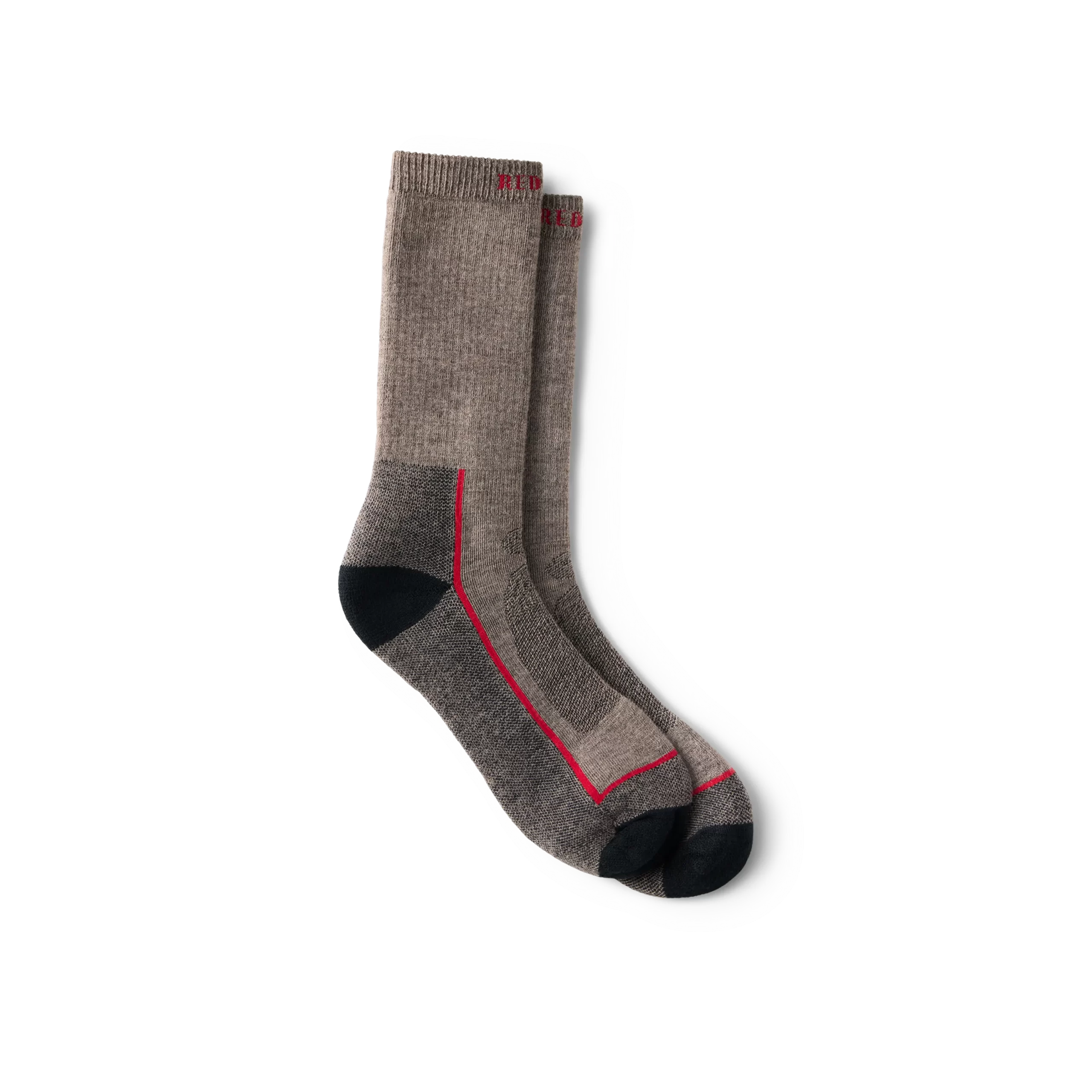 Premium Safety Medium Weight Crew Unisex Merino Wool Blend Crew Sock in Brown